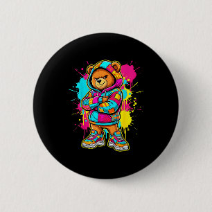 Bóton Redondo 5.08cm Urso de pelúcia legal crianças colorido