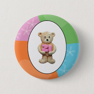 Bóton Redondo 5.08cm Urso de ursinho do aniversário de 21 anos