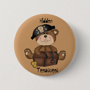 Bóton Redondo 5.08cm Urso do pirata do divertimento com o botão do Pin