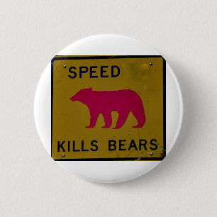 Bóton Redondo 5.08cm urso dos matares da velocidade