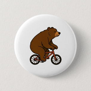 Bóton Redondo 5.08cm Urso em uma Bicicleta – Vibrações de Passeio Selva