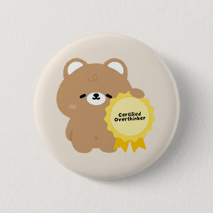 Bóton Redondo 5.08cm Urso Marrom Superpensador Certificado