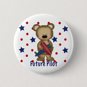 Bóton Redondo 5.08cm Urso pequeno piloto futuro