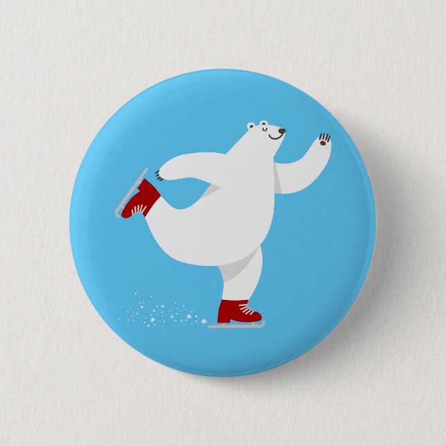 Bóton Redondo 5.08cm Urso Polar no gelo (Frente)