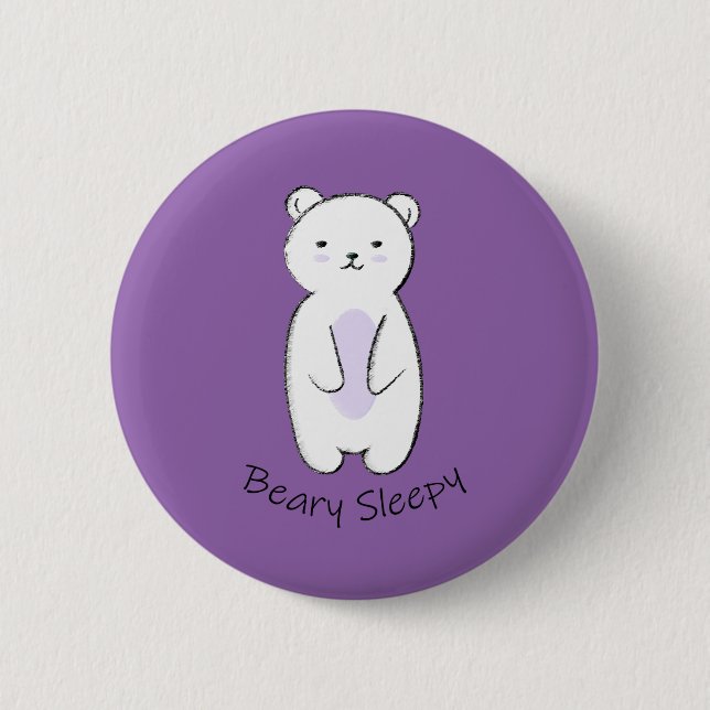 Bóton Redondo 5.08cm Urso Sonolento Beary (Frente)