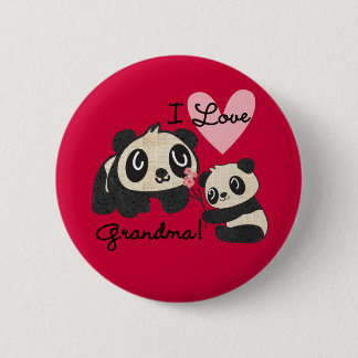 Bóton Redondo 5.08cm Ursos de panda eu amo a avó