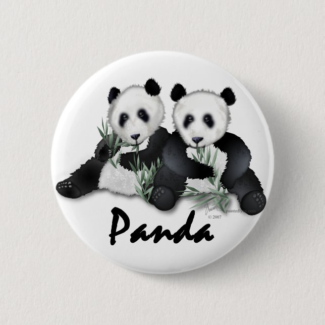 Bóton Redondo 5.08cm Ursos de panda gigante (Frente)