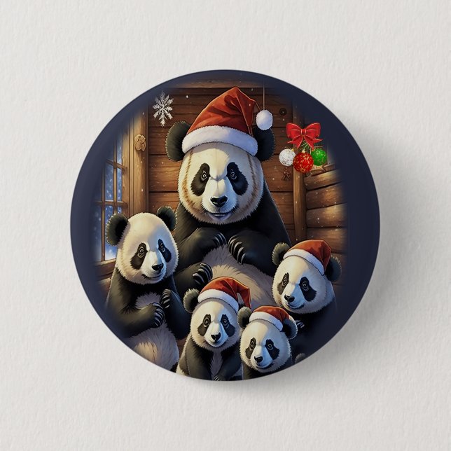 Bóton Redondo 5.08cm Ursos Panda (Frente)