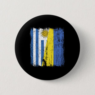 Bóton Redondo 5.08cm Uruguai Ucrânia Meia Bandeira Uruguaio Ucraniano H