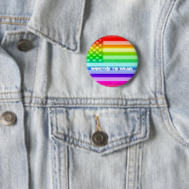 Bóton Redondo 5.08cm US Flag Rainbow - Digno de Veste