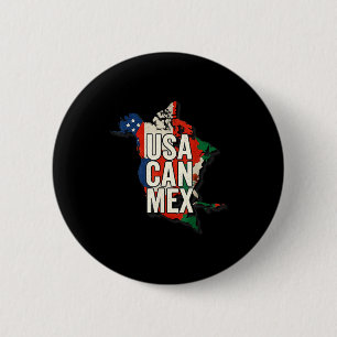 Bóton Redondo 5.08cm Usa Can Mex Futebol América do Norte Torcedor