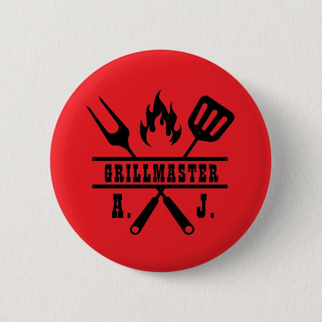 Bóton Redondo 5.08cm Utensílio Vermelho Grillmaster (Frente)