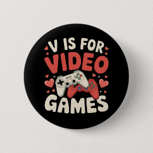 Bóton Redondo 5.08cm V É Para Videos games Engraçado Gamer De Dias de o