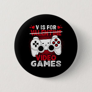 Bóton Redondo 5.08cm V É Para Videos games Gamer Boys Men