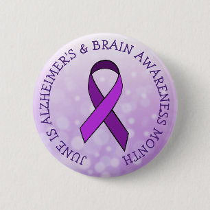 Bóton Redondo 5.08cm Vá em púrpura para Alzheimer e mês de conscient