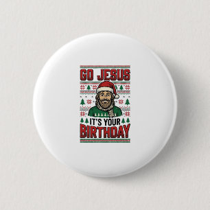 Bóton Redondo 5.08cm Vá Jesus Camisa Vintage de Natal de Aniversário