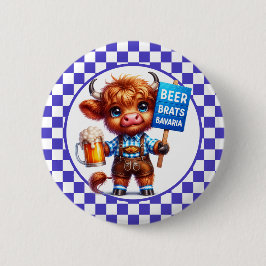 Bóton Redondo 5.08cm Vaca das Terras Altas da Oktoberfest