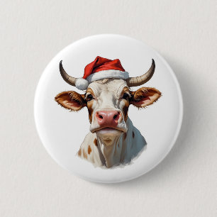 Bóton Redondo 5.08cm vaca de natal