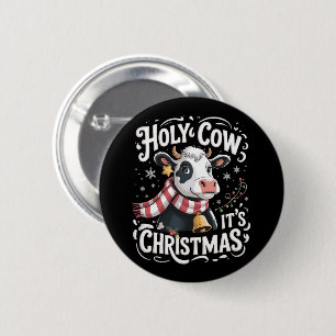 Bóton Redondo 5.08cm Vaca Sagrada É Natal Amante de Vaca Engraçada Anim