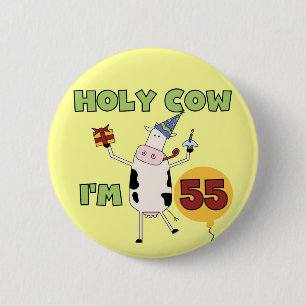 Bóton Redondo 5.08cm Vaca santamente eu sou 55 camisetas e presentes do