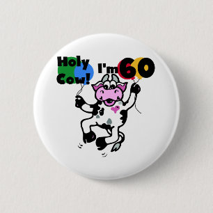 Bóton Redondo 5.08cm Vaca santamente eu sou 60 camisetas e presentes