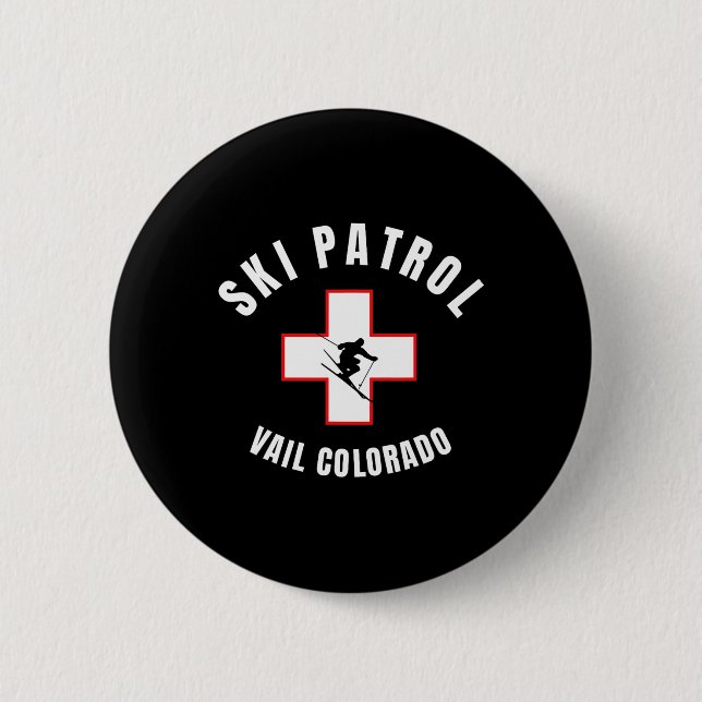 Bóton Redondo 5.08cm Vail Colorado Ski Patrol (Frente)