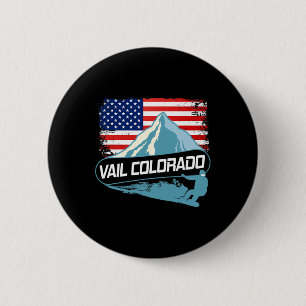 Bóton Redondo 5.08cm Vail Colorado Snowboard American Flag I Nórdico