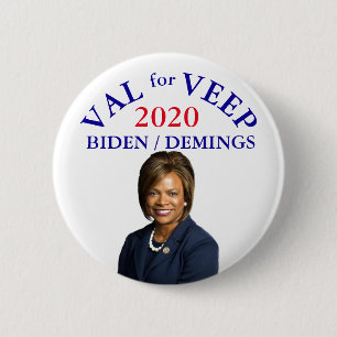 Bóton Redondo 5.08cm Val Demings para Vice-Presidente 2020
