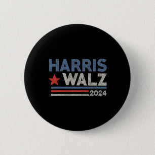 Bóton Redondo 5.08cm Vals 2024 Eleição Kamala Harris Tim Waltz