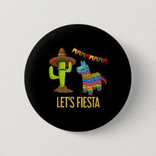 Bóton Redondo 5.08cm Vamos Festejar Piñata Engraçada de Cacto Festa Mex