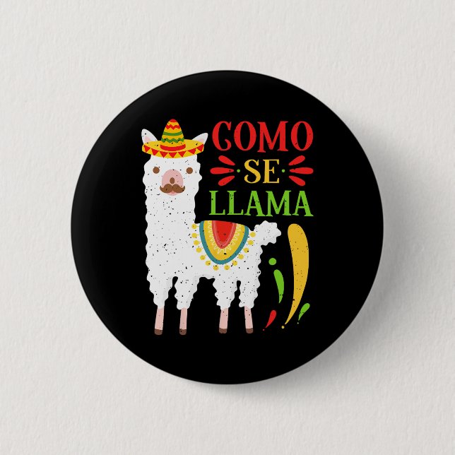 Bóton Redondo 5.08cm Vamos Fiesta Como Te Llamas Cinco De Mayo Como Se (Frente)