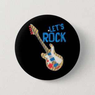 Bóton Redondo 5.08cm Vamos Rocktar Rock'n Roll Retro 80s Music Women