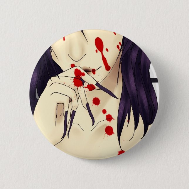 Bóton Redondo 5.08cm Vampiro com sangue (Frente)