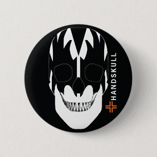 Bóton Redondo 5.08cm Vampiro de HANDSKULL, crânio feliz, bandeira do
