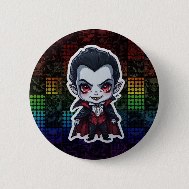Bóton Redondo 5.08cm Vampiro de Vampiro de Cute Chibi (Frente)