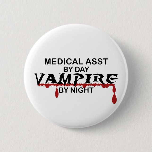 Bóton Redondo 5.08cm Vampiro do assistente médico em a noite (Frente)