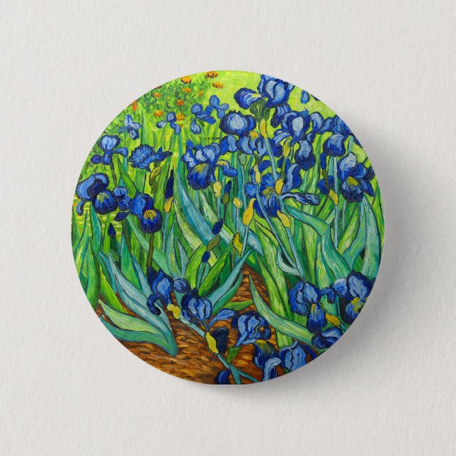Bóton Redondo 5.08cm Van Gogh Irises (Frente)