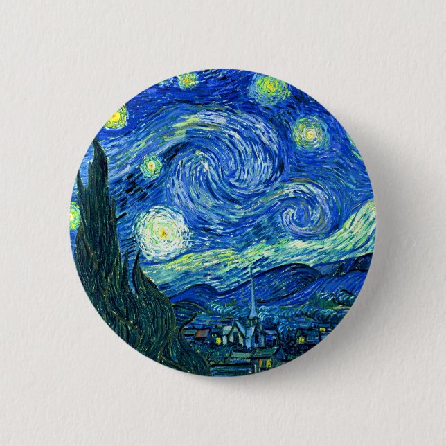 Bóton Redondo 5.08cm van gogh noite estrelada (Frente)