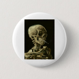 Bóton Redondo 5.08cm van gogh Skull