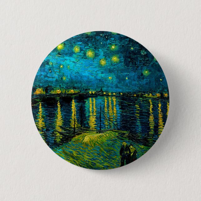 Bóton Redondo 5.08cm Van Gogh Starry Night Over the Rhône (Frente)