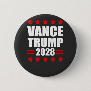 Bóton Redondo 5.08cm Vance Trump Presidencial Eleições 2028 Política