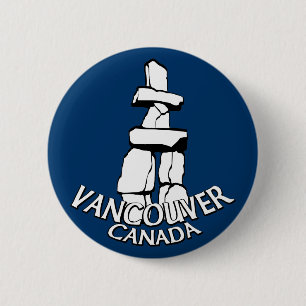 Bóton Redondo 5.08cm Vancouver Canadá Souvenir Buttons Landmark Art