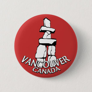 Bóton Redondo 5.08cm Vancouver Canadá Souvenir Buttons Landmark Art