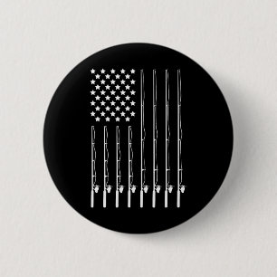 Bóton Redondo 5.08cm Vara de Pesca Bandeira Americana Patriota Aventure