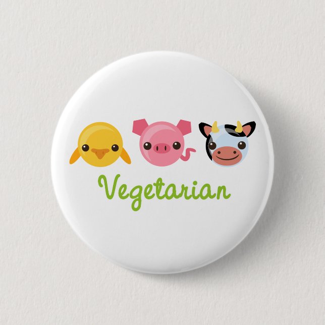 Bóton Redondo 5.08cm Vegetariano (Frente)