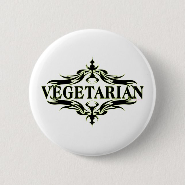 Bóton Redondo 5.08cm Vegetariano Elegante (Frente)