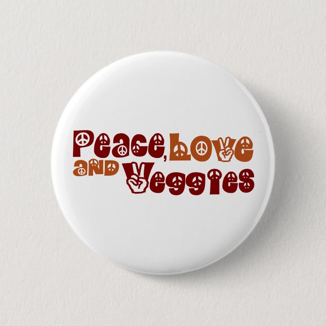 Bóton Redondo 5.08cm Vegetarianos do amor da paz (Frente)