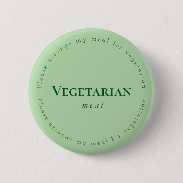 Bóton Redondo 5.08cm Vegitarian meal Request Badge, Green (Frente)