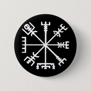 Bóton Redondo 5.08cm Vegvísir (compasso de Viking)