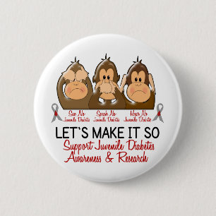 Bóton Redondo 5.08cm Veja que para falar não ouça nenhum diabetes